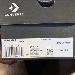 Converse Infant CTAS Street Mid Black and White Sneakers